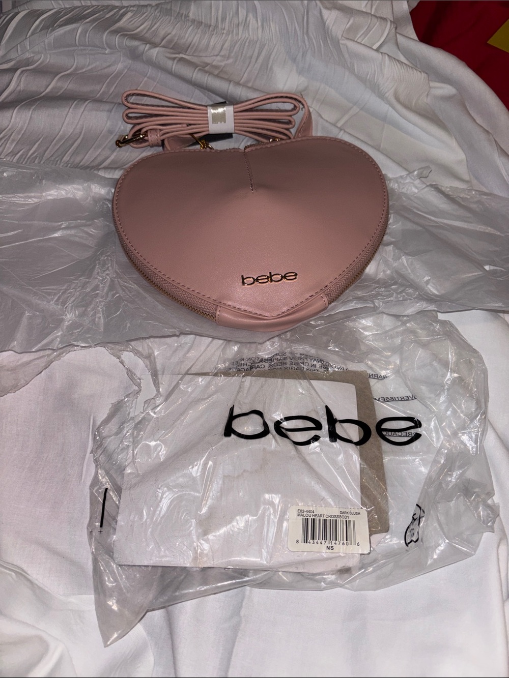 bebe Malou Heart Crossbody Bag - Dark Blush
